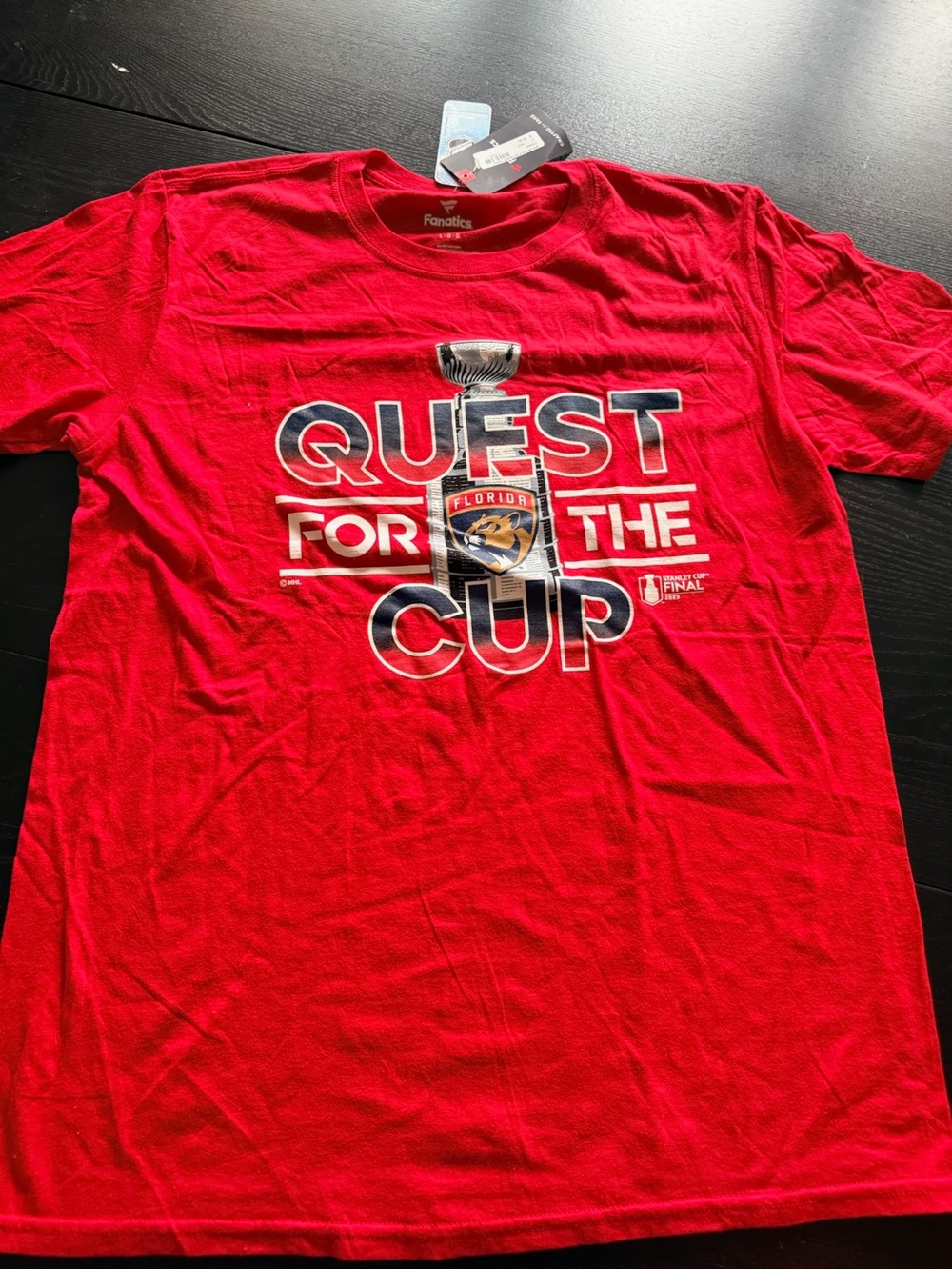 Fanatics Florida Panthers Quest for the Cup Stanley Cup Final Red T-Shirt Sz L